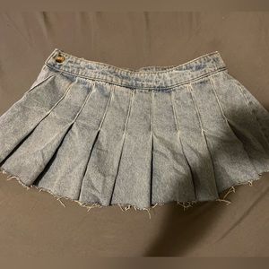 Denim mini tennis skirt